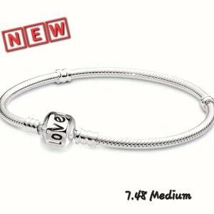 Silver Love Charm Bracelet Starter Medium 7.48in  Bracelet Only No Charm